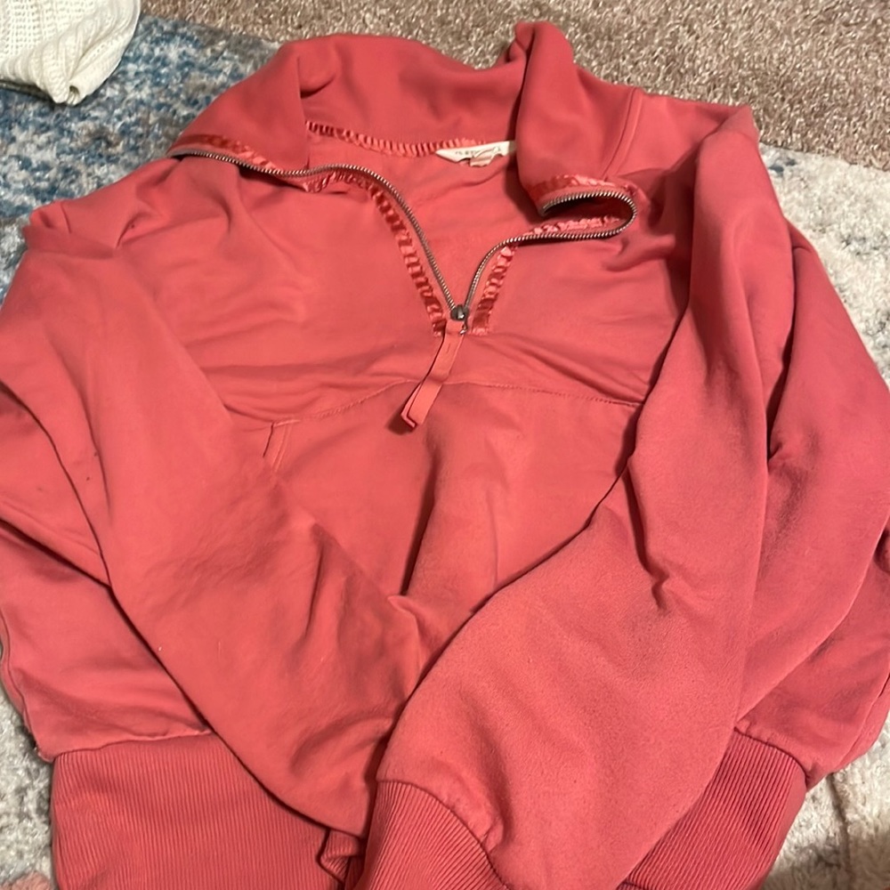 half zip sweatshirt women’s pink